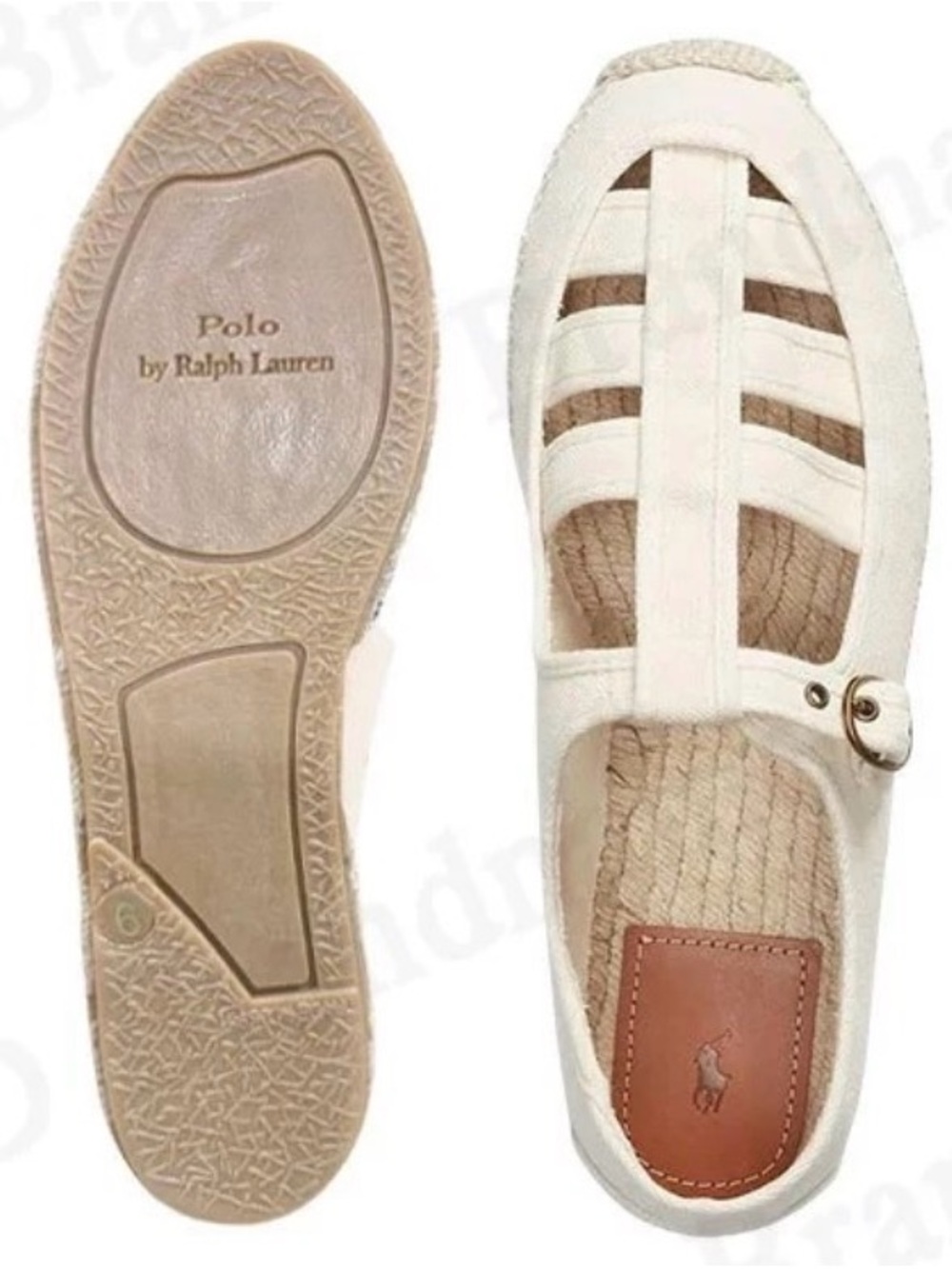 NWOB Polo Ralph Lauren Canvas Cutout Fisherman Espadrilles Sz 9